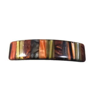 Earth Tone Coloring Orange Browns Black Forrest Hair Barrette Tension Clip